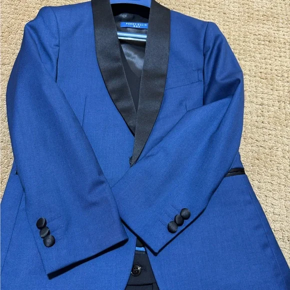 Perry Ellis Indigo Blue Tuxedo 5-Piece Set Boy Size 8 - Picture 10 of 10